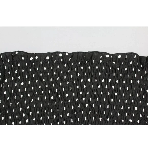 NWT NASTY GIRL BARDOT SEA YOU SOON POLKA DOT SMOCKED CROP TOP - Picture 6 of 8